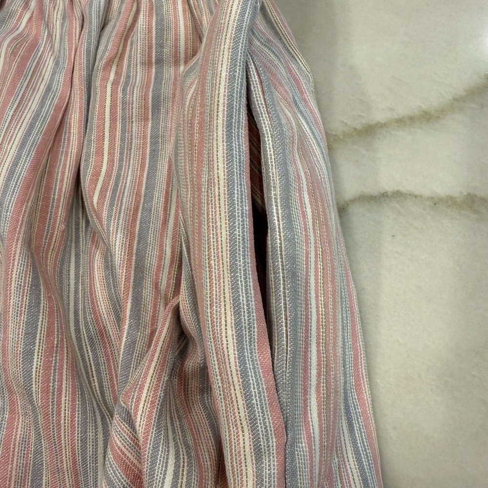 Reformation Dress Size 6 Pink Gray Striped Linen Sleeveless - Picture 6 of 10